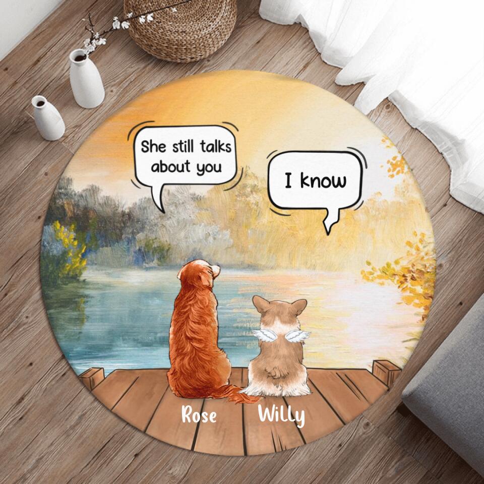 Personalized Pet Memorial Round Rug - Up to 5 Pets - Memorial Gift Idea For Dog/Cat Lover