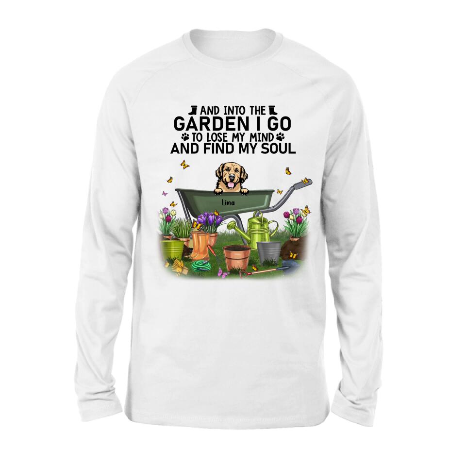 Personalized Pet Shirt/Pullover Hoodie - Up to 6 Pets - Gift Idea For Dog/Cat Lover - I Just Want To Work In My Garden And Hang Out With My Dogs