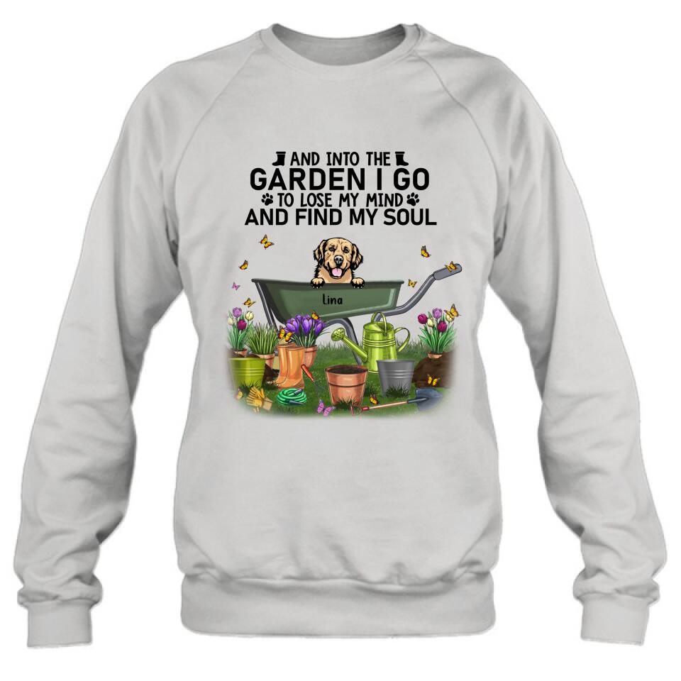 Personalized Pet Shirt/Pullover Hoodie - Up to 6 Pets - Gift Idea For Dog/Cat Lover - I Just Want To Work In My Garden And Hang Out With My Dogs