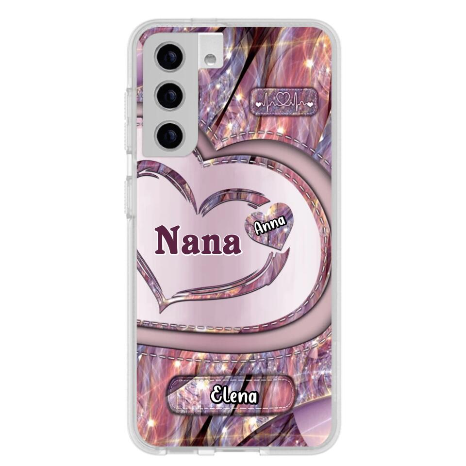 Custom Personalized Grandma With Sweet Heart Kids Phone Case  - With Up To 9 Kids - Best Gift Idea For Grandma - Cases For iPhone & Samsung