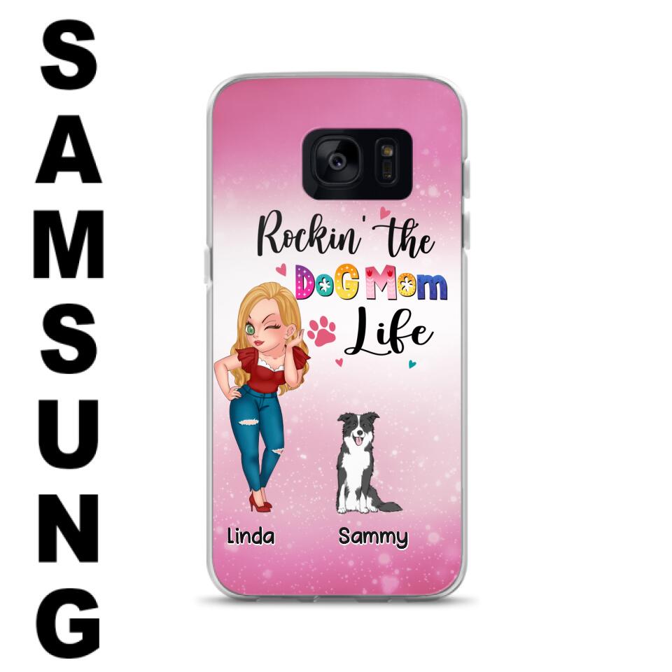 Personalized Dog Mom Phone Case - Up to 6 Dogs - Gift Idea For Dog Lover - Rockin' The The Dog Mom Life - Case for iPhone/Samsung