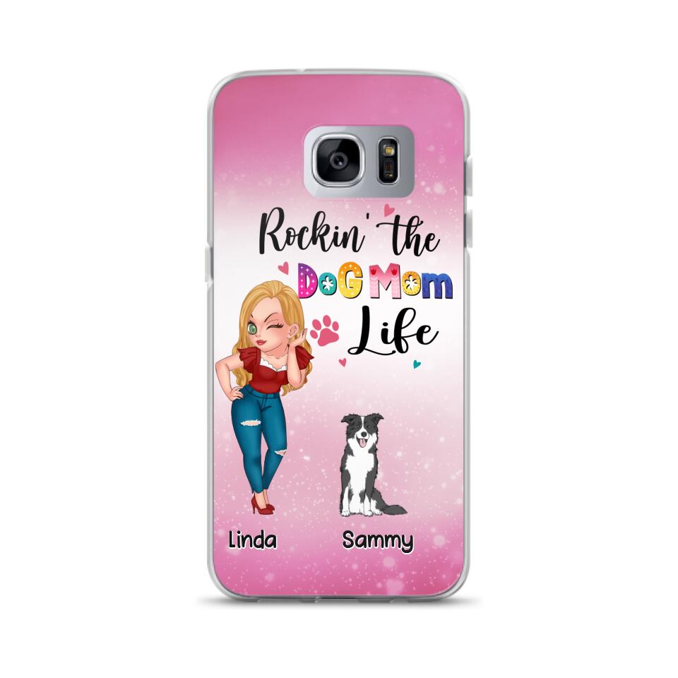 Personalized Dog Mom Phone Case - Up to 6 Dogs - Gift Idea For Dog Lover - Rockin' The The Dog Mom Life - Case for iPhone/Samsung