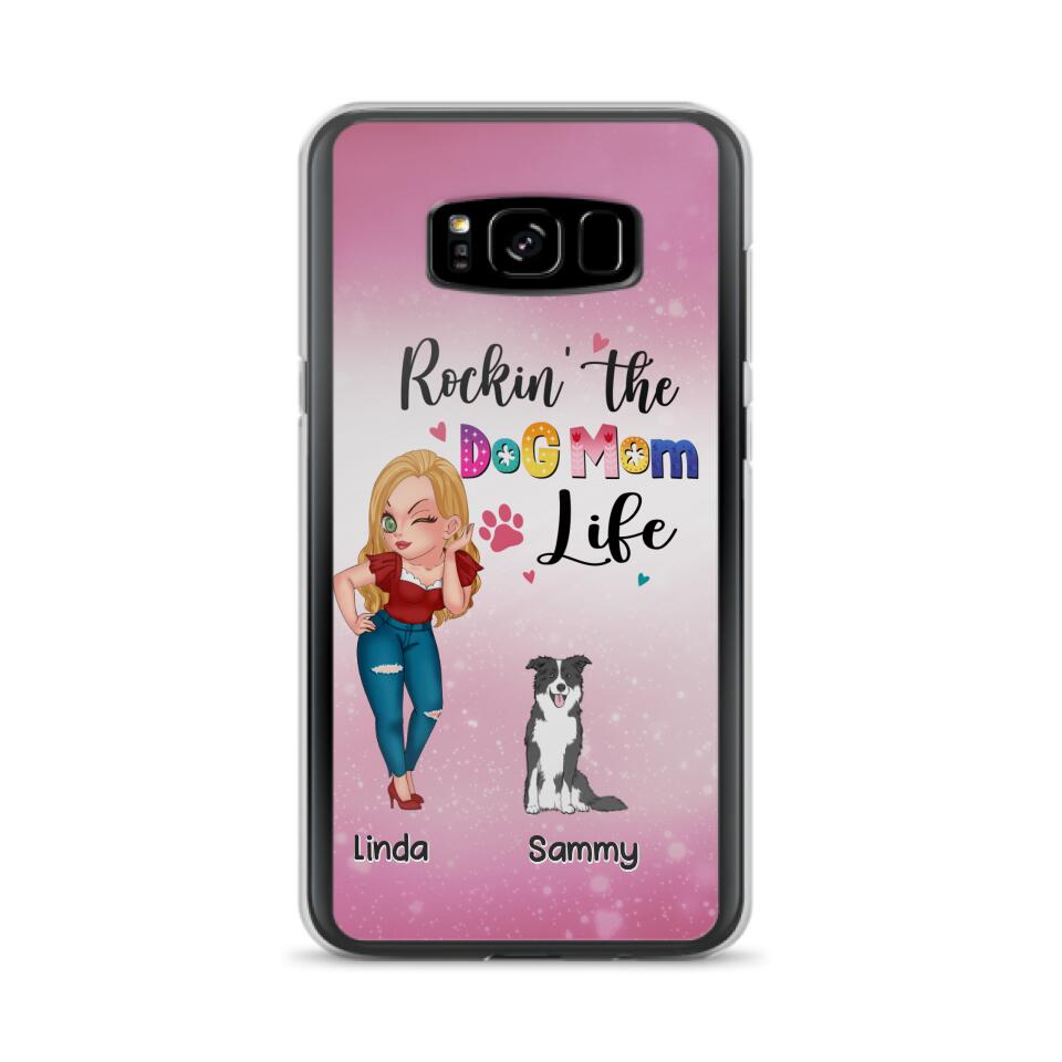 Personalized Dog Mom Phone Case - Up to 6 Dogs - Gift Idea For Dog Lover - Rockin' The The Dog Mom Life - Case for iPhone/Samsung