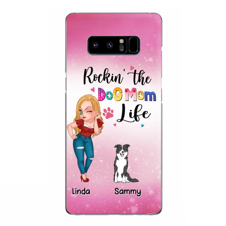 Personalized Dog Mom Phone Case - Up to 6 Dogs - Gift Idea For Dog Lover - Rockin' The The Dog Mom Life - Case for iPhone/Samsung
