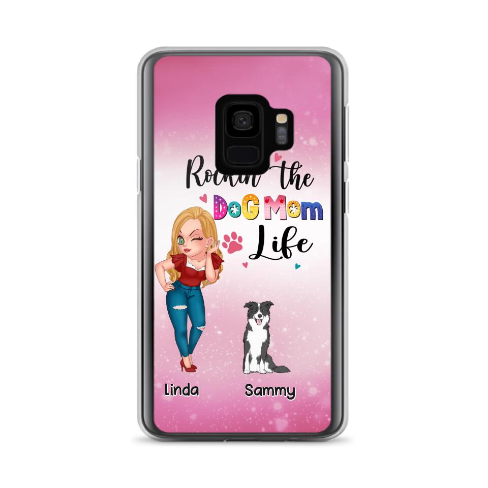Personalized Dog Mom Phone Case - Up to 6 Dogs - Gift Idea For Dog Lover - Rockin' The The Dog Mom Life - Case for iPhone/Samsung