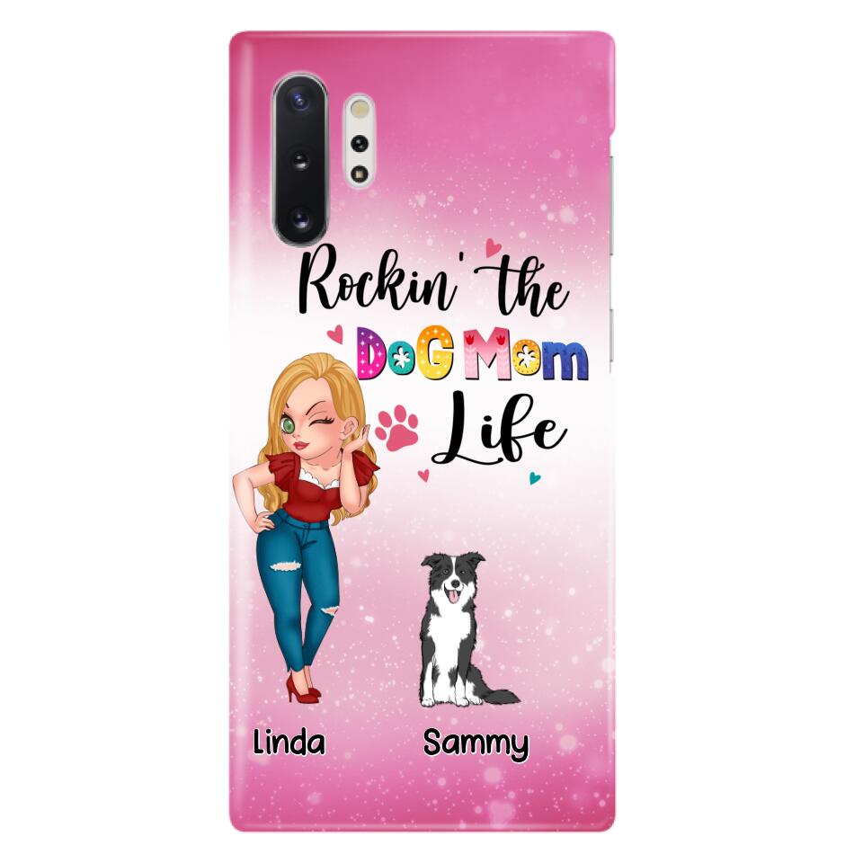Personalized Dog Mom Phone Case - Up to 6 Dogs - Gift Idea For Dog Lover - Rockin' The The Dog Mom Life - Case for iPhone/Samsung
