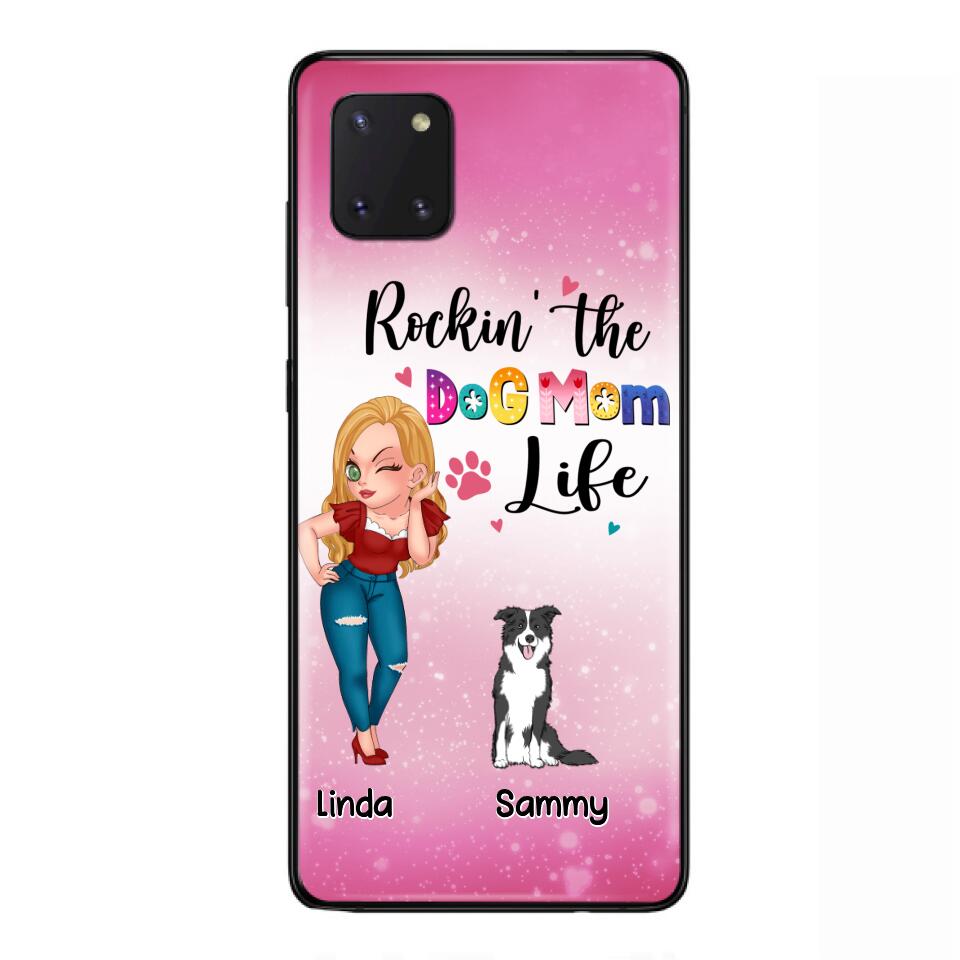 Personalized Dog Mom Phone Case - Up to 6 Dogs - Gift Idea For Dog Lover - Rockin' The The Dog Mom Life - Case for iPhone/Samsung