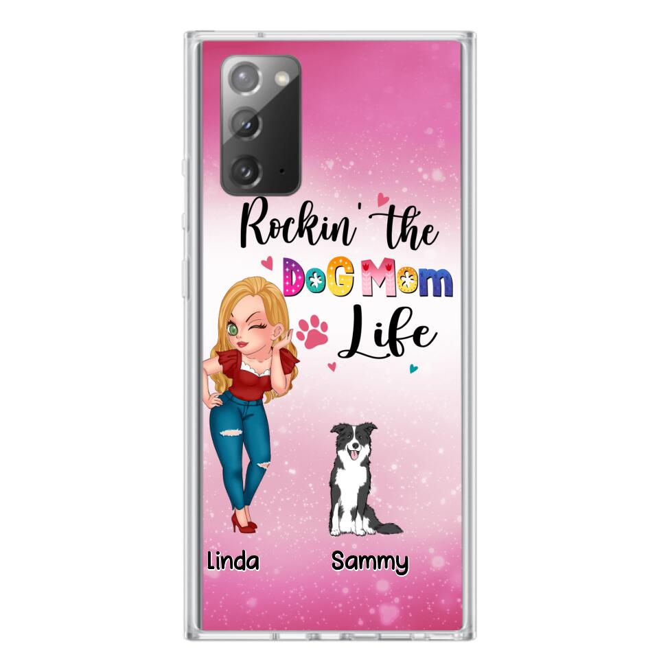 Personalized Dog Mom Phone Case - Up to 6 Dogs - Gift Idea For Dog Lover - Rockin' The The Dog Mom Life - Case for iPhone/Samsung