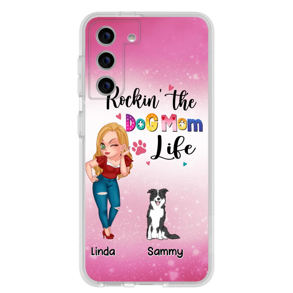 Personalized Dog Mom Phone Case - Up to 6 Dogs - Gift Idea For Dog Lover - Rockin' The The Dog Mom Life - Case for iPhone/Samsung