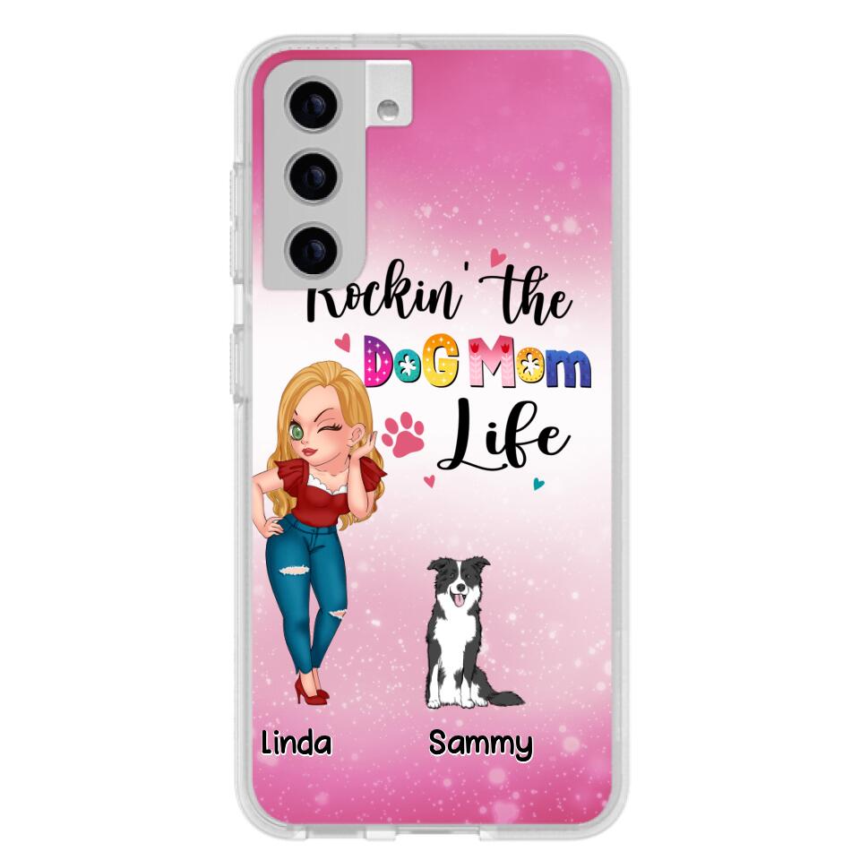 Personalized Dog Mom Phone Case - Up to 6 Dogs - Gift Idea For Dog Lover - Rockin' The The Dog Mom Life - Case for iPhone/Samsung