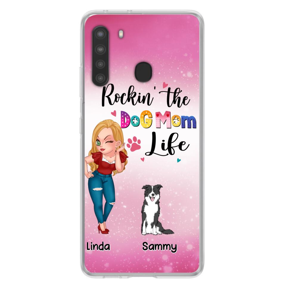 Personalized Dog Mom Phone Case - Up to 6 Dogs - Gift Idea For Dog Lover - Rockin' The The Dog Mom Life - Case for iPhone/Samsung