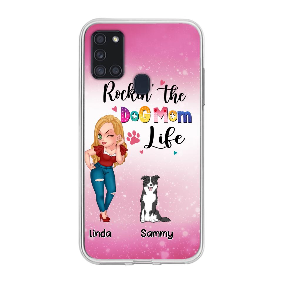 Personalized Dog Mom Phone Case - Up to 6 Dogs - Gift Idea For Dog Lover - Rockin' The The Dog Mom Life - Case for iPhone/Samsung