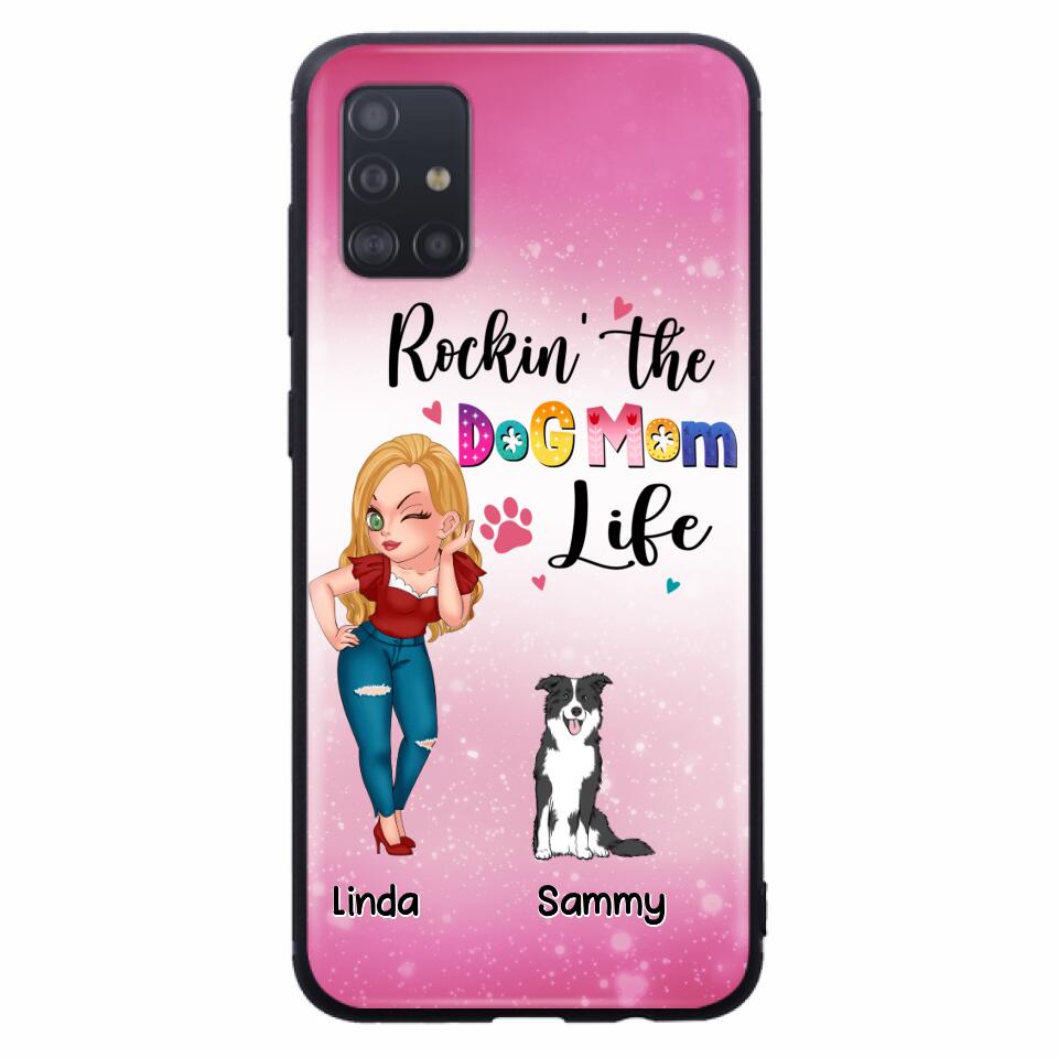 Personalized Dog Mom Phone Case - Up to 6 Dogs - Gift Idea For Dog Lover - Rockin' The The Dog Mom Life - Case for iPhone/Samsung