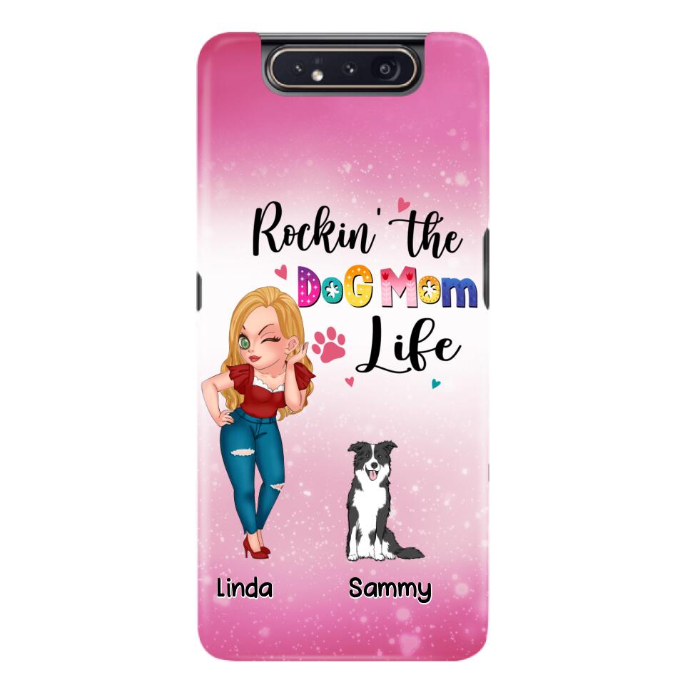 Personalized Dog Mom Phone Case - Up to 6 Dogs - Gift Idea For Dog Lover - Rockin' The The Dog Mom Life - Case for iPhone/Samsung