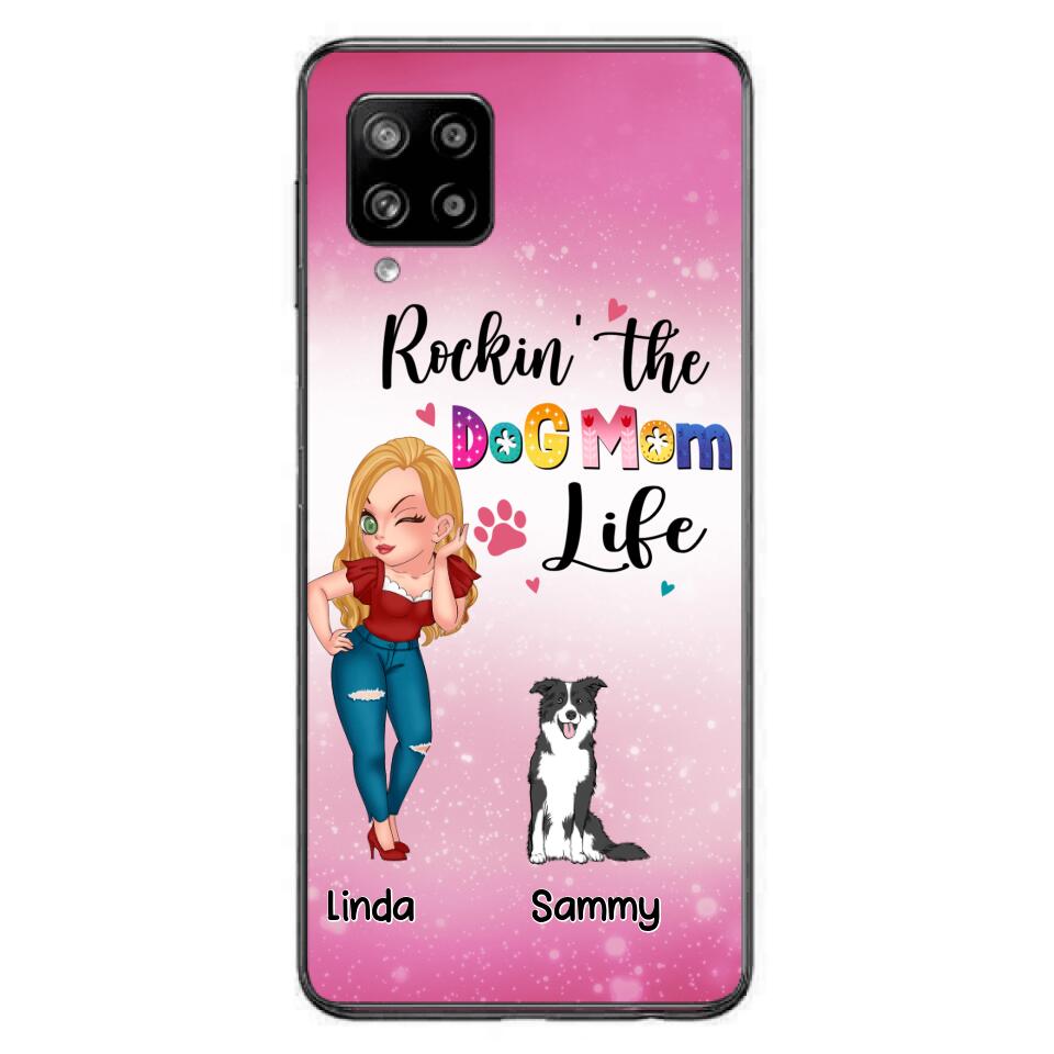 Personalized Dog Mom Phone Case - Up to 6 Dogs - Gift Idea For Dog Lover - Rockin' The The Dog Mom Life - Case for iPhone/Samsung