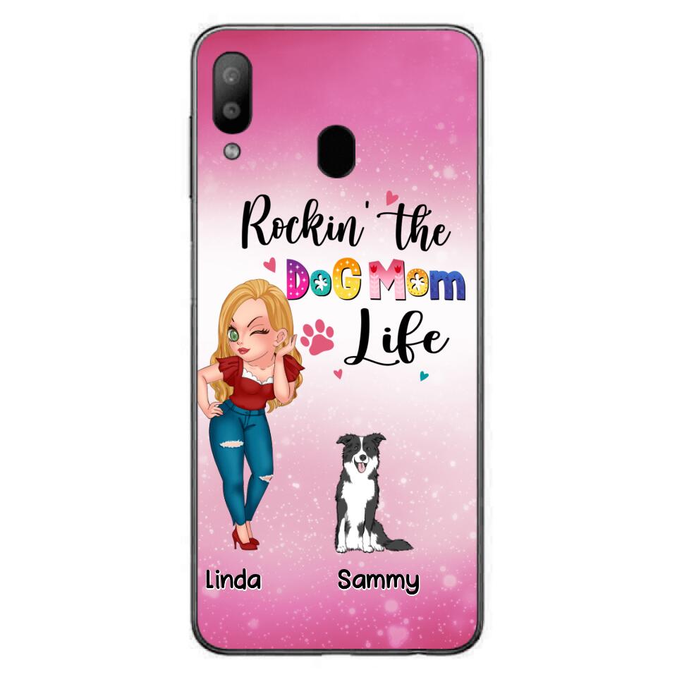 Personalized Dog Mom Phone Case - Up to 6 Dogs - Gift Idea For Dog Lover - Rockin' The The Dog Mom Life - Case for iPhone/Samsung