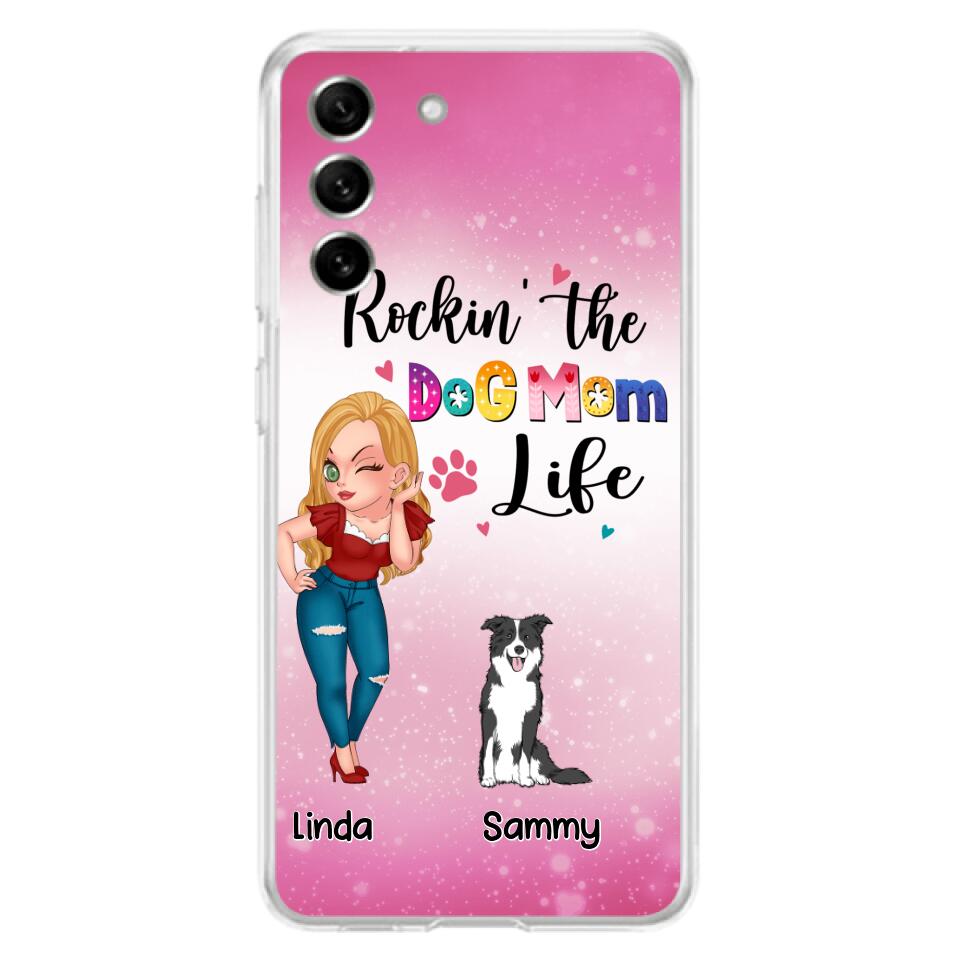Personalized Dog Mom Phone Case - Up to 6 Dogs - Gift Idea For Dog Lover - Rockin' The The Dog Mom Life - Case for iPhone/Samsung