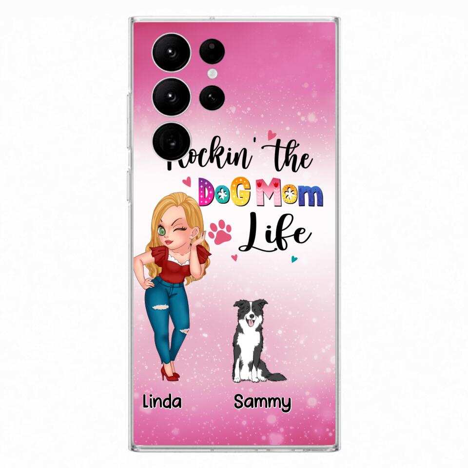 Personalized Dog Mom Phone Case - Up to 6 Dogs - Gift Idea For Dog Lover - Rockin' The The Dog Mom Life - Case for iPhone/Samsung