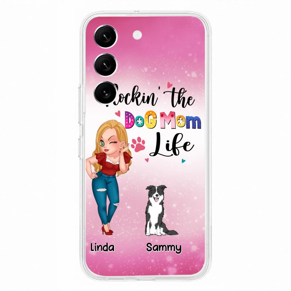 Personalized Dog Mom Phone Case - Up to 6 Dogs - Gift Idea For Dog Lover - Rockin' The The Dog Mom Life - Case for iPhone/Samsung