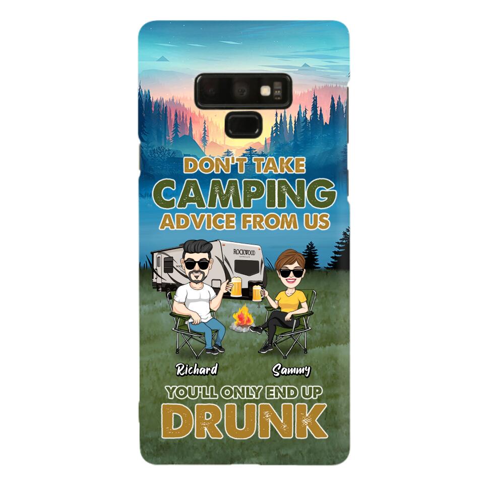 Personalized Camping Friends Phone Case - Up to 7 Friends - Gift Idea For Friends/Camping Lovers - Don't Take Camping Advice From Us You'll Only End Up Drunk - Case for iPhone/Samsung