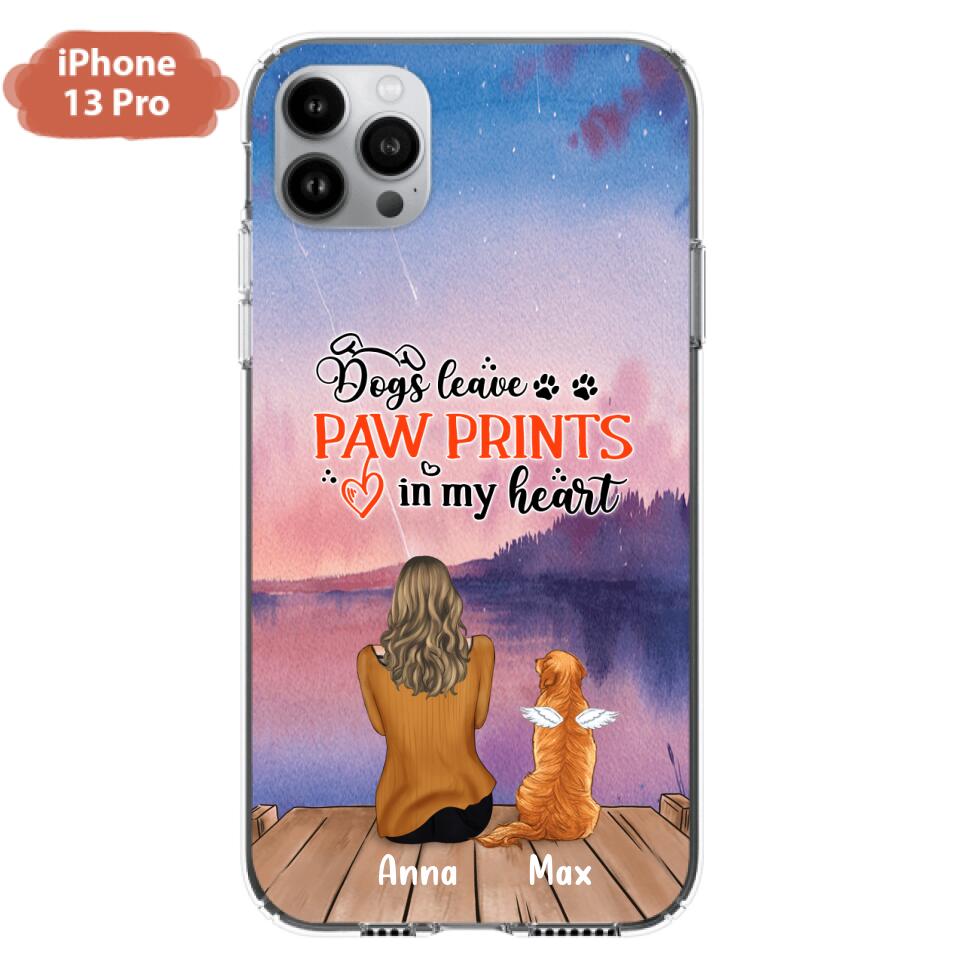 Personalized Dog Phone Case - Up to 4 Dogs - Gift Idea For Dog Lover - My Angel Has Paws - Case For iPhone And Samsung