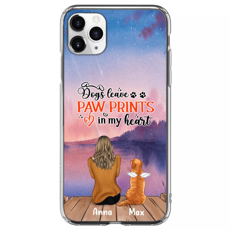 Personalized Dog Phone Case - Up to 4 Dogs - Gift Idea For Dog Lover - My Angel Has Paws - Case For iPhone And Samsung