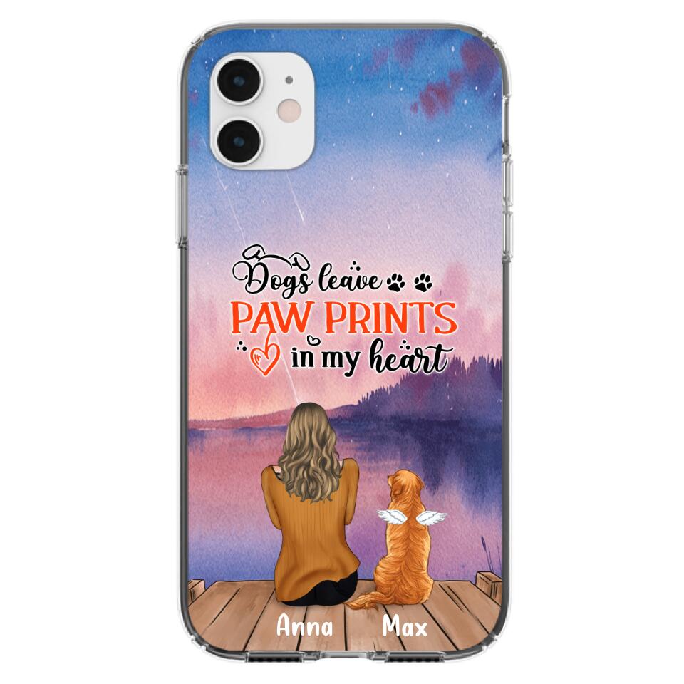 Personalized Dog Phone Case - Up to 4 Dogs - Gift Idea For Dog Lover - My Angel Has Paws - Case For iPhone And Samsung