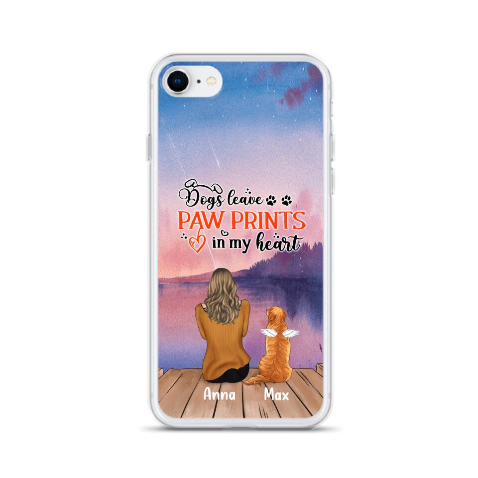 Personalized Dog Phone Case - Up to 4 Dogs - Gift Idea For Dog Lover - My Angel Has Paws - Case For iPhone And Samsung
