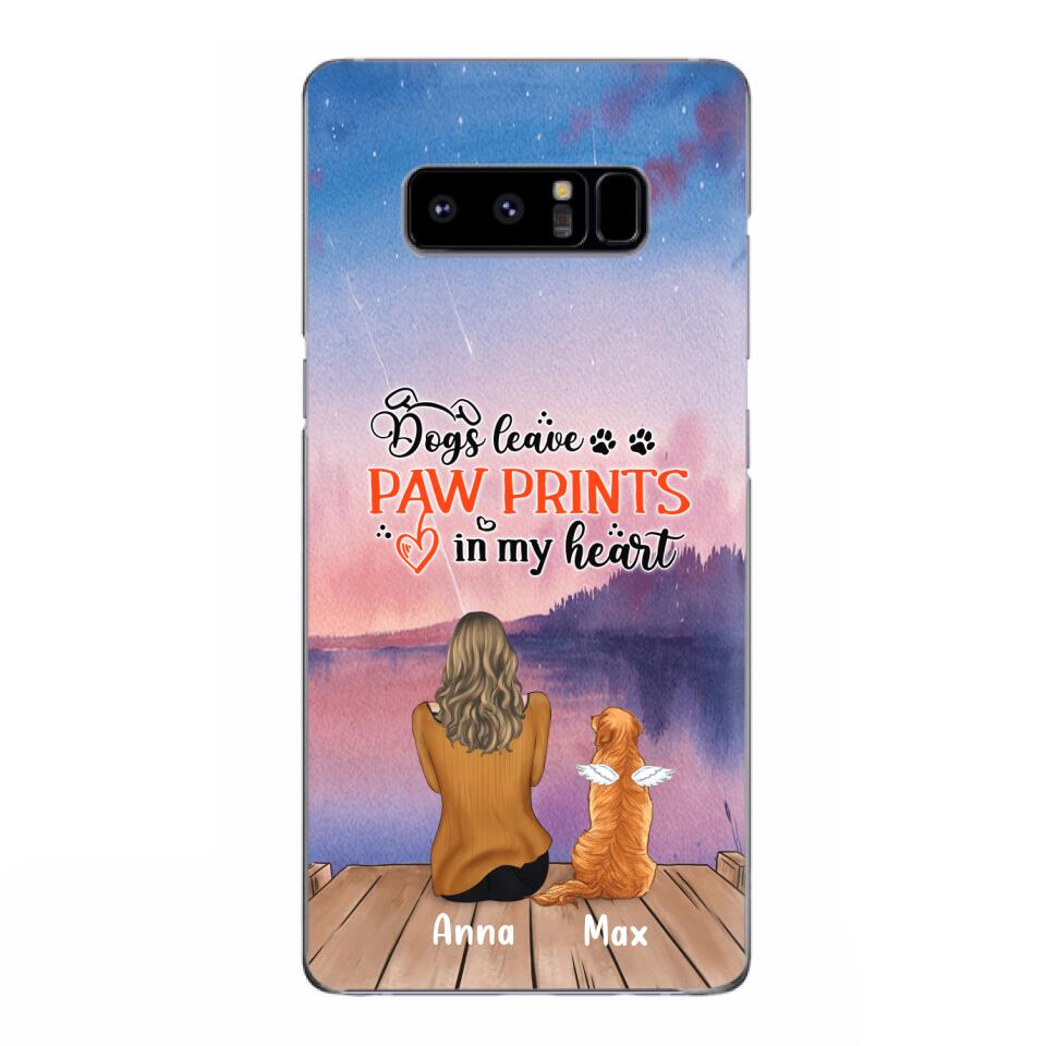 Personalized Dog Phone Case - Up to 4 Dogs - Gift Idea For Dog Lover - My Angel Has Paws - Case For iPhone And Samsung