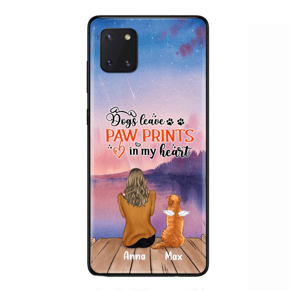 Personalized Dog Phone Case - Up to 4 Dogs - Gift Idea For Dog Lover - My Angel Has Paws - Case For iPhone And Samsung