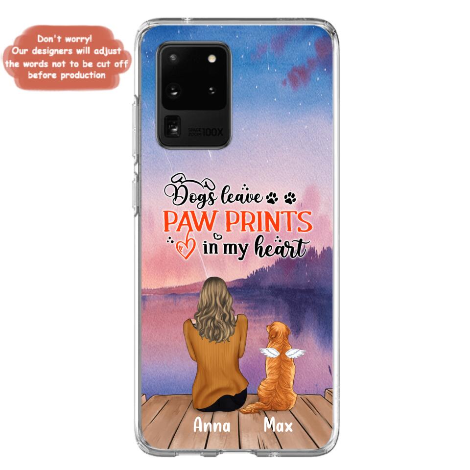Personalized Dog Phone Case - Up to 4 Dogs - Gift Idea For Dog Lover - My Angel Has Paws - Case For iPhone And Samsung