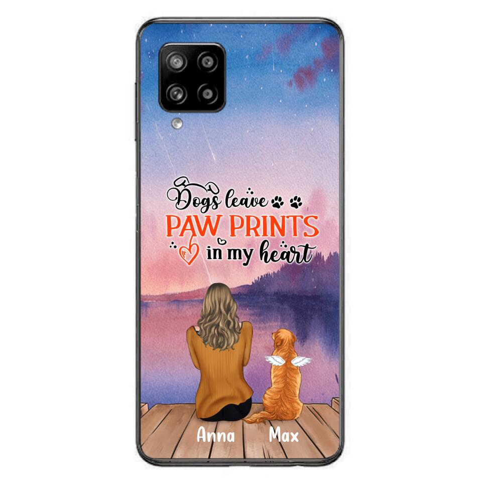 Personalized Dog Phone Case - Up to 4 Dogs - Gift Idea For Dog Lover - My Angel Has Paws - Case For iPhone And Samsung