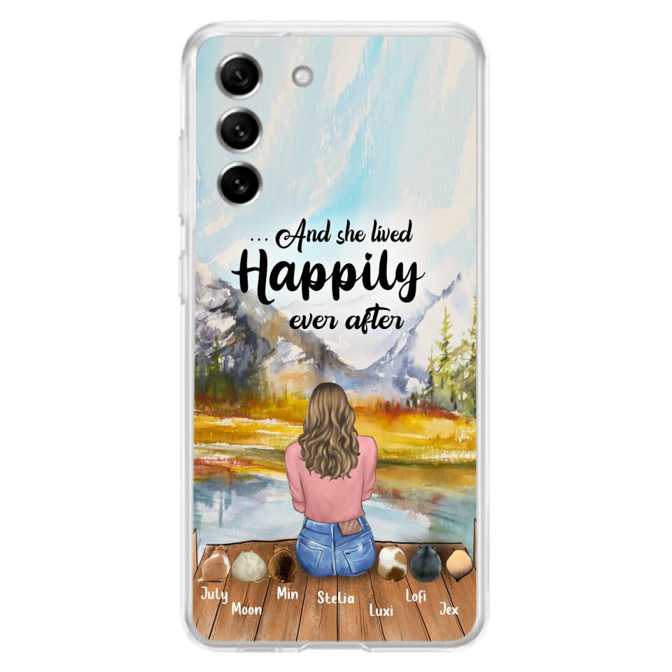 Personalized Dog Mom Phone Case - Up to 4 Dogs - And She Lived Happily Ever After