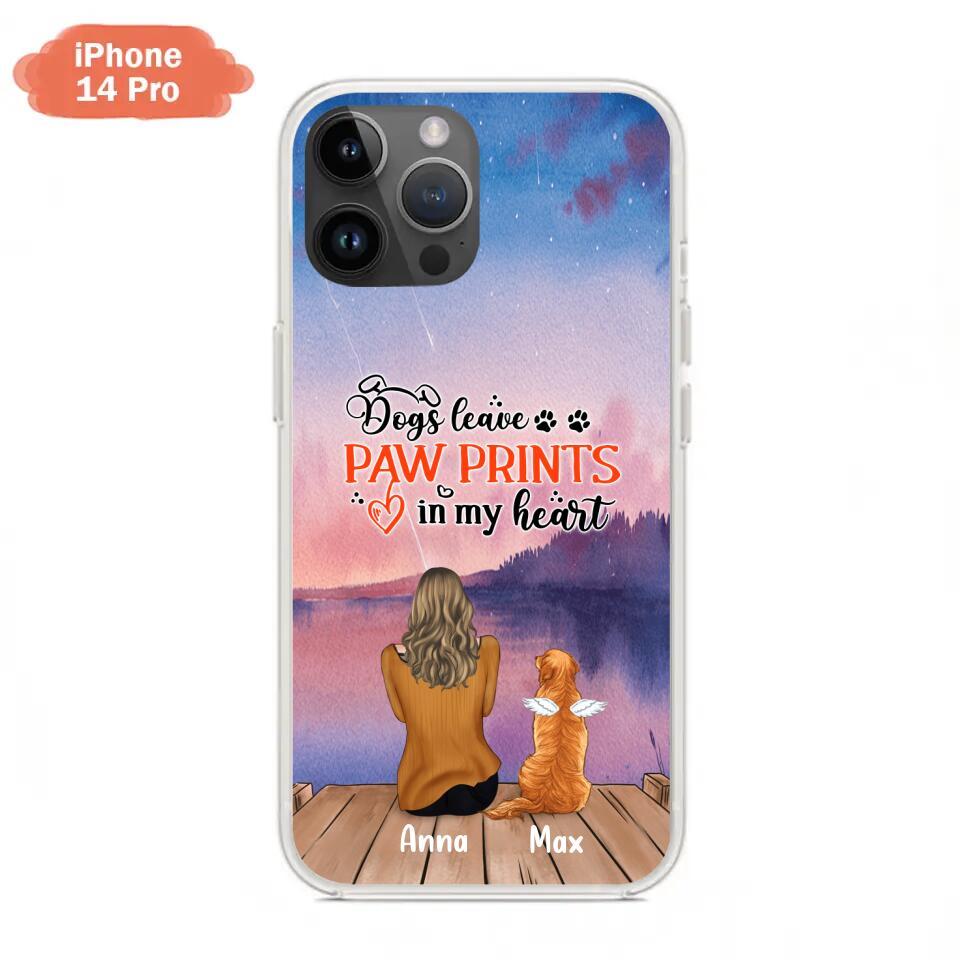 Personalized Dog Phone Case - Up to 4 Dogs - Gift Idea For Dog Lover - My Angel Has Paws - Case For iPhone And Samsung