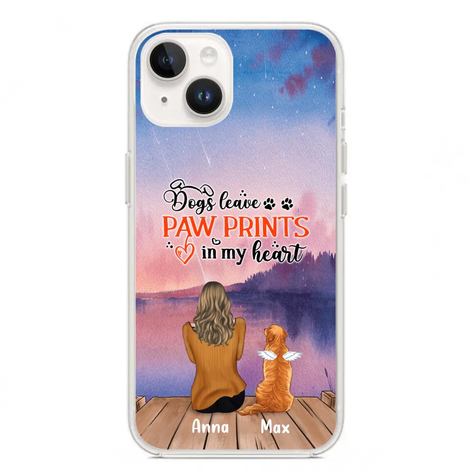 Personalized Dog Phone Case - Up to 4 Dogs - Gift Idea For Dog Lover - My Angel Has Paws - Case For iPhone And Samsung