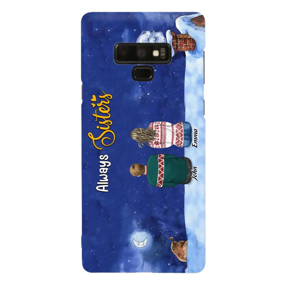 Personalized Christmas Brother & Sister Phone Case - Christmas Gift Idea For Siblings - Up to 12 People - Always Sisters - Case For iPhone And Samsung
