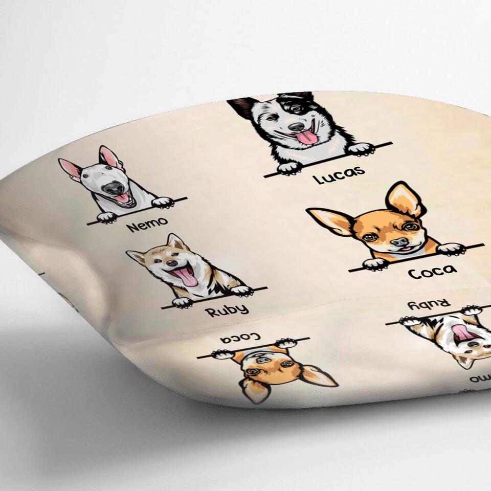 Personalized Dog Pillow Cover - Gift for Dog Lovers - Up to 4 Dogs - I'll be watching you