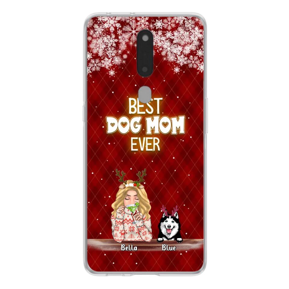 Personalized Christmas Dog Mom Phone Case - Up to 5 Dogs - Christmas Gift Idea For Dog Mom/ Dog Lover - Best Dog Mom Ever - Case For Xiaomi, Oppo And Huawei