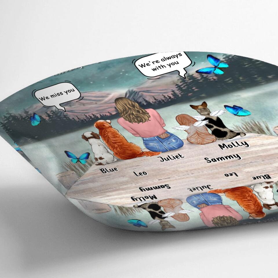 Personalized Dog Mom/Dog Dad Fleece Thrpw Blanket/Quilt/Pillow Cover - Gift Idea For Dog Lover with up to 4 Dogs - I Will Wait For You