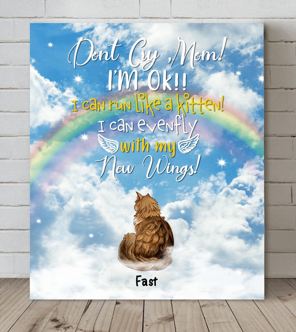 Personalized Cat Canvas - Up to 5 Cats - Gift For Cat Lover - Don't Cry, Mom