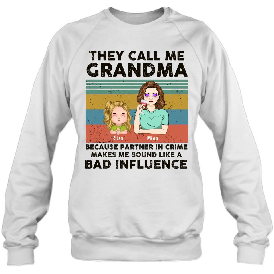 Personalized Grandpa/Grandma T-shirt/Long Sleeve/Sweatshirt/Hoodie - Gift Idea For Grandparents - Up to 7 Kids - They Call Me Grandma
