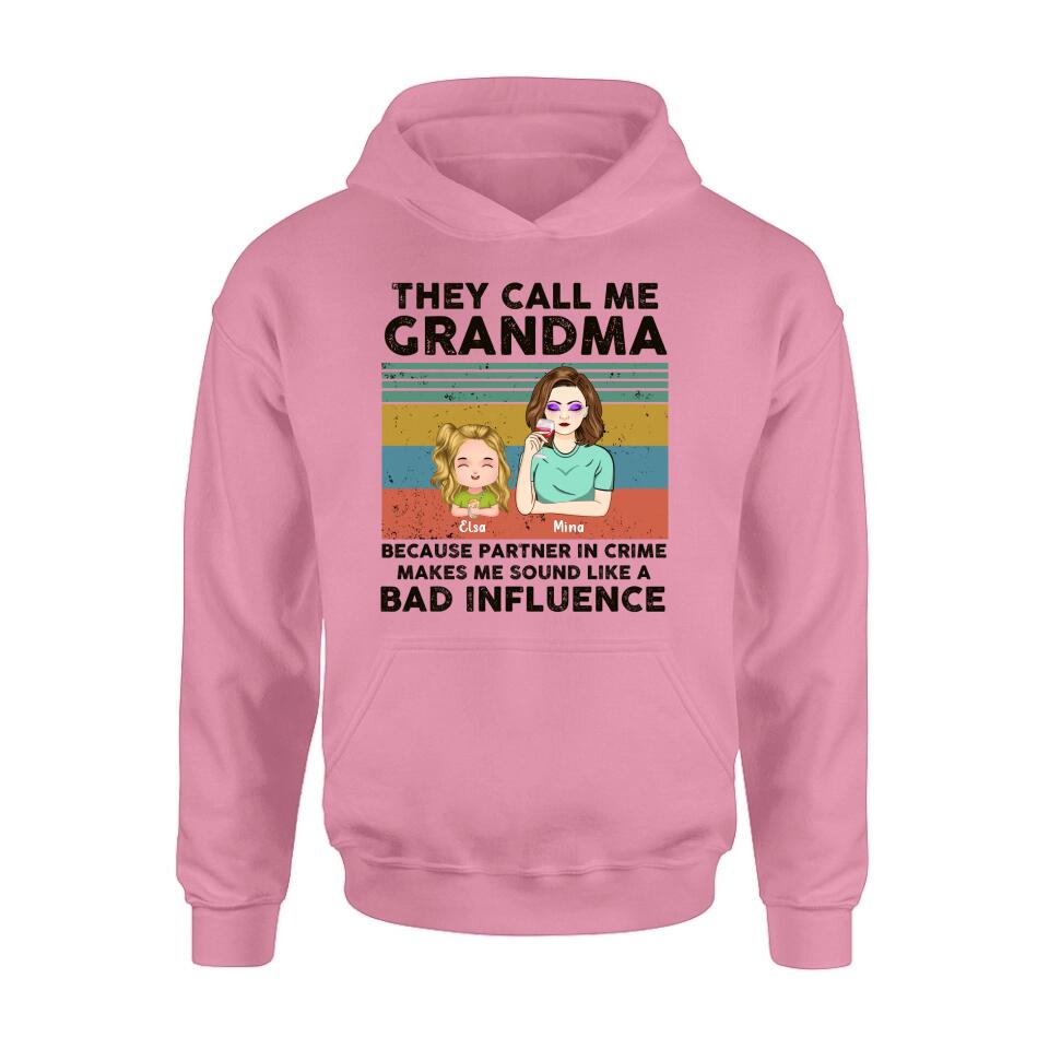 Personalized Grandpa/Grandma T-shirt/Long Sleeve/Sweatshirt/Hoodie - Gift Idea For Grandparents - Up to 7 Kids - They Call Me Grandma