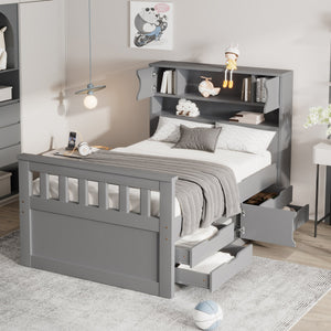 Gray + Solid Wood+MDF + Twin