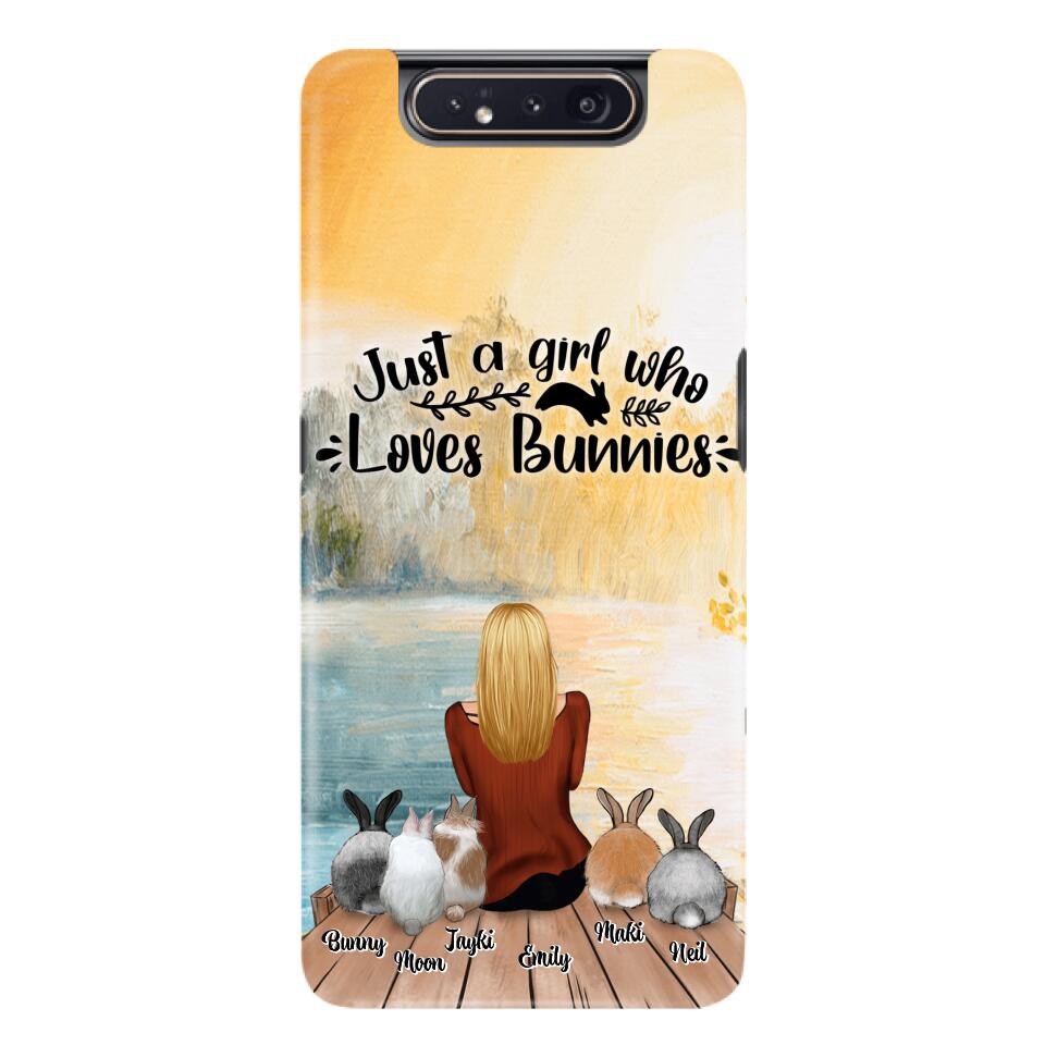 Personalized Rabbit Mom Phone Case - Up to 5 Rabbits - Gift Idea For Rabbit Lovers - Just A Girl Who Loves Bunnies - Case for Samsung Galaxy A