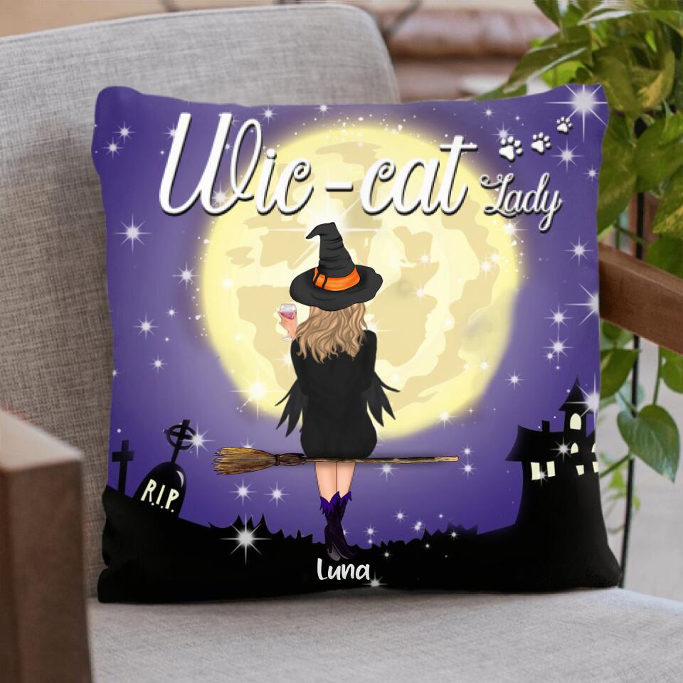 Personalized Witchy Pillow Cover - Up to 3 Pets - Wic-Cat Lady - OCEL9Z