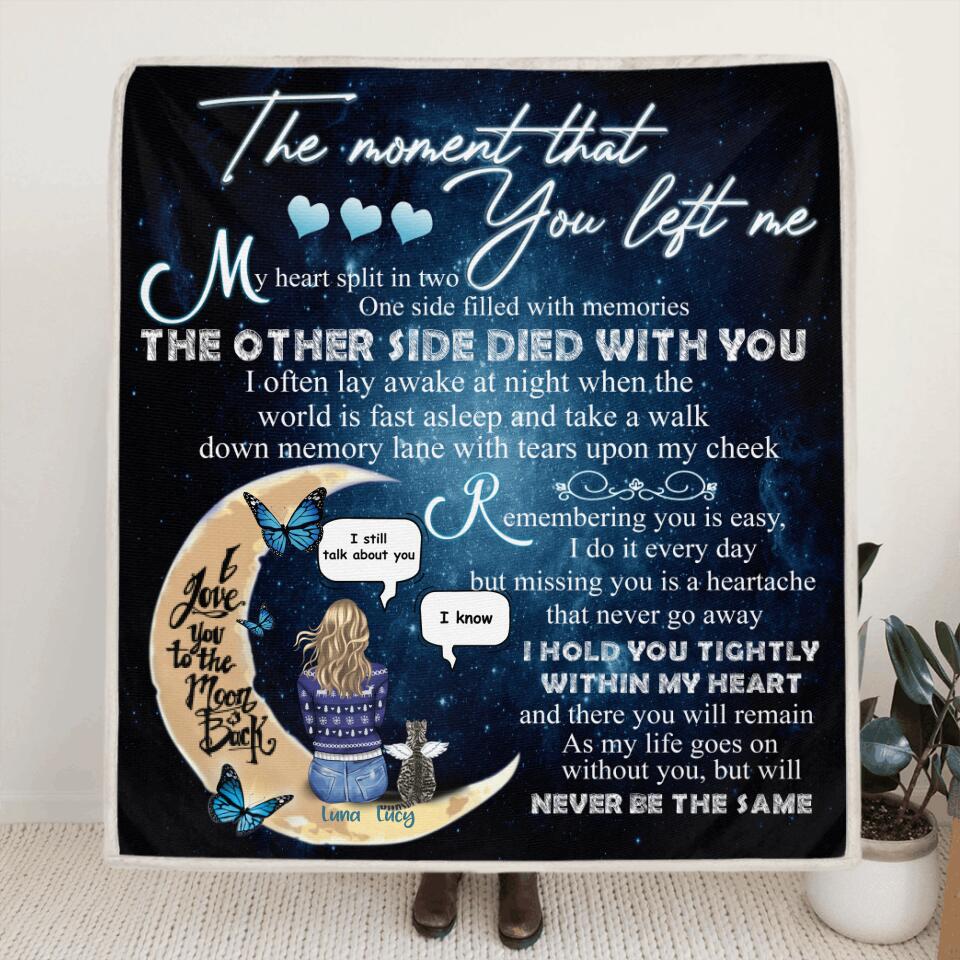 Personalized Pet Mom Conversation Quilt/Fleece Blanket/Pillow Cover - Woman With Up to 4 Pets - Gift For Dog/Cat Lover
