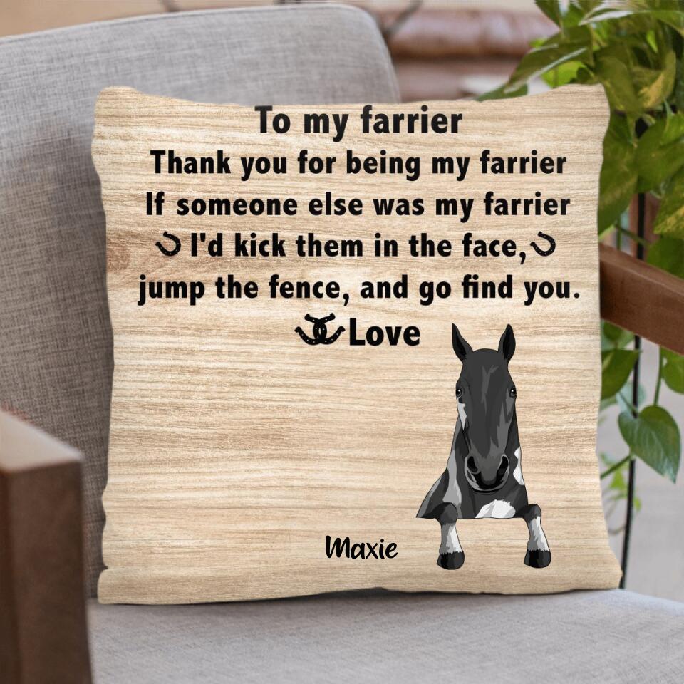 Personalized To My Farrier From Horses Pillow Cover - Up to 4 Horses - Gift Idea For Horse Lover