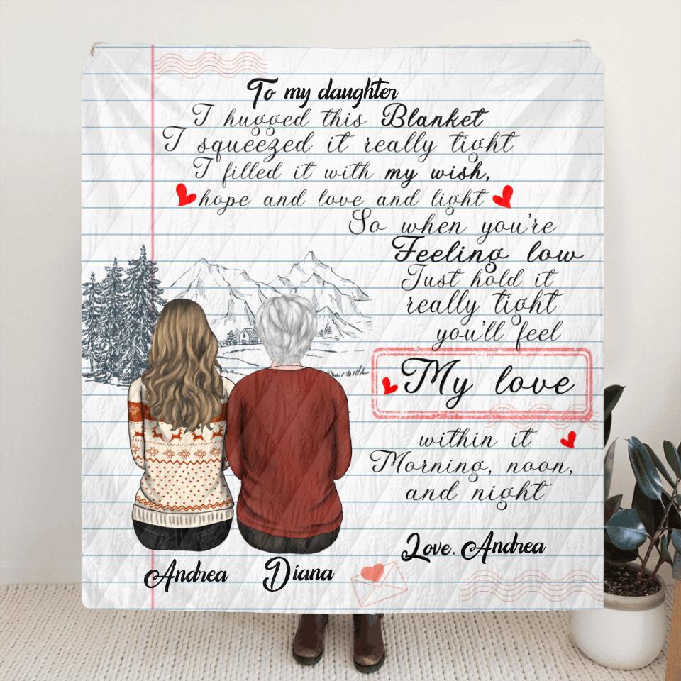 Personalized Family Quilt/Fleece Blanket & Pillow Cover - Best Gift For Family - I Hugged This Blanket