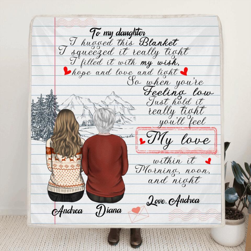 Personalized Family Quilt/Fleece Blanket & Pillow Cover - Best Gift For Family - I Hugged This Blanket