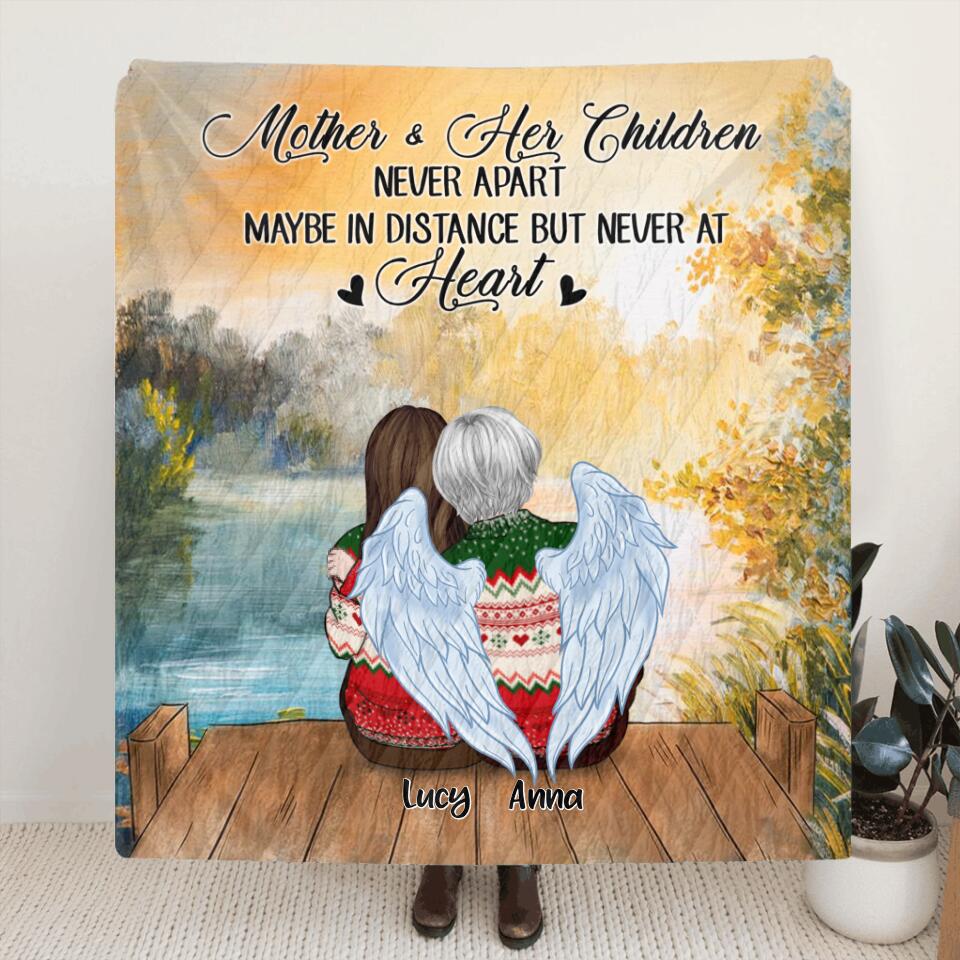 Personalized Mother & Daughter Pillow Cover/Quilt/Fleece Blanket - Mom And Up to 4 Daughters - The Love Between Mother & Her Children Is Forever